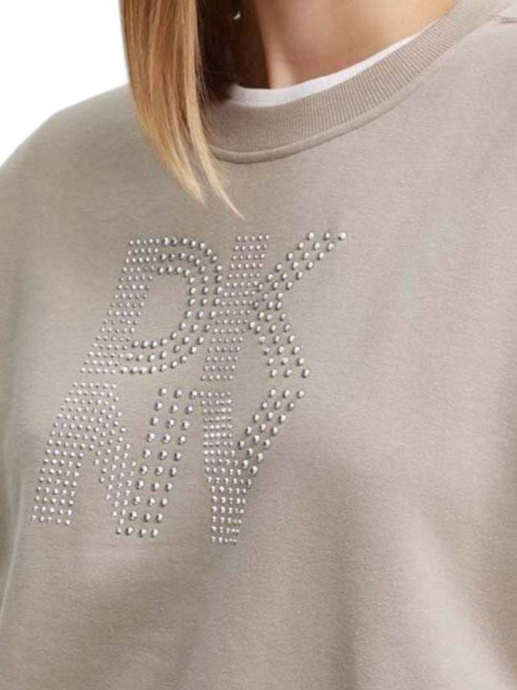 DKNY MIX RHINESTONE STUDDED PULLOVER