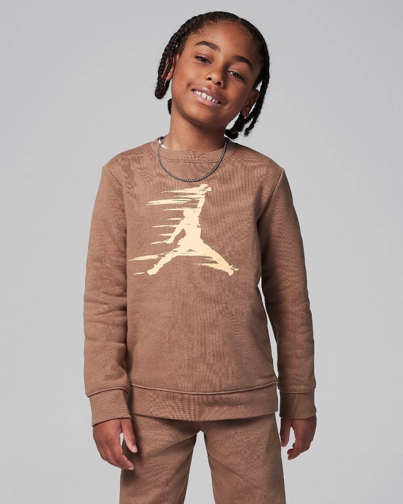 NIKE JORDAN LITTLE KIDS MJ FLIGHT MVP HBR FLEECE CREW SET