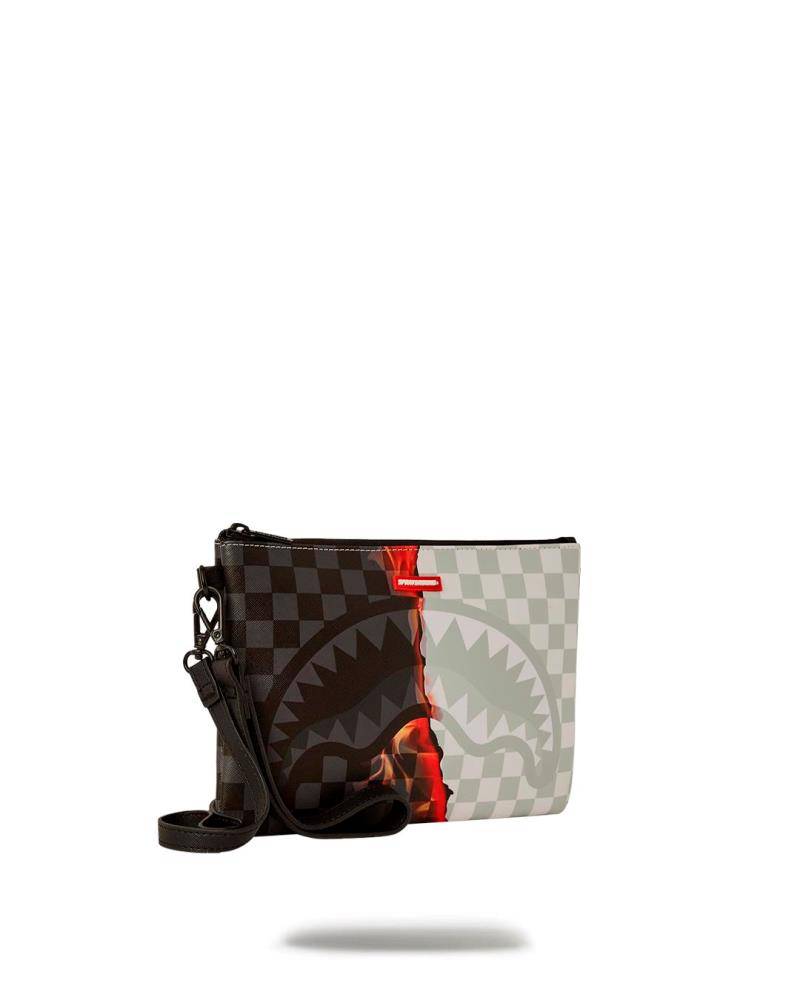 SPRAYGROUND RING OF FIRE CROSSOVER CLUTCH W/ SHOUDLER STRAP