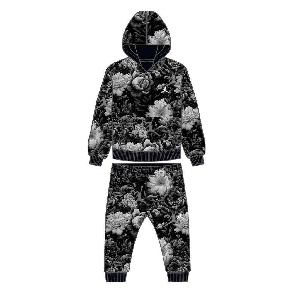 NIKE JORDAN LITTLE KIDS BRKLYN ESSENTIAL FLORAL ALL OVER PRINT PULLOVER SET