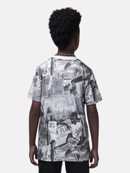 NIKE JORDAN BOYS MJ BROOKLYN COLLAGE ALL OVER PRINT SHORT SLEEVE