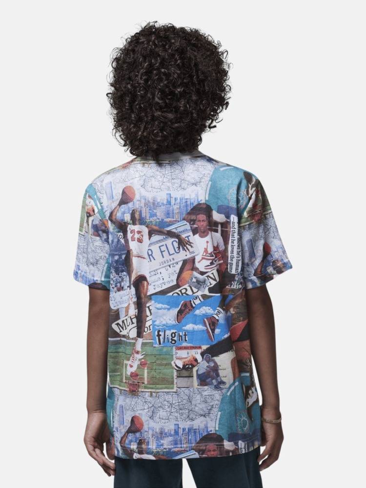 NIKE JORDAN BOYS MJ BROOKLYN COLLAGE ALL OVER PRINT SHORT SLEEVE