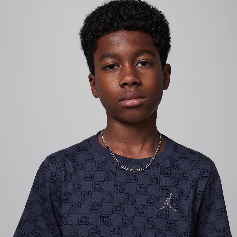 NIKE JORDAN BOYS 23 MONOGRAM ALL OVER PRINT SHORT SLEEVE TEE