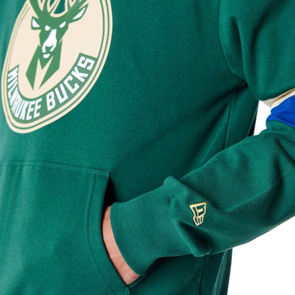 NEW ERA COLOUR BLOCK OVERSIZE HOODIE MILWAUKEE BUCKS