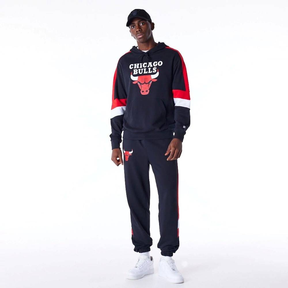 NEW ERA COLOUR BLOCK OVERSIZE HOODIE CHICAGO BULLS