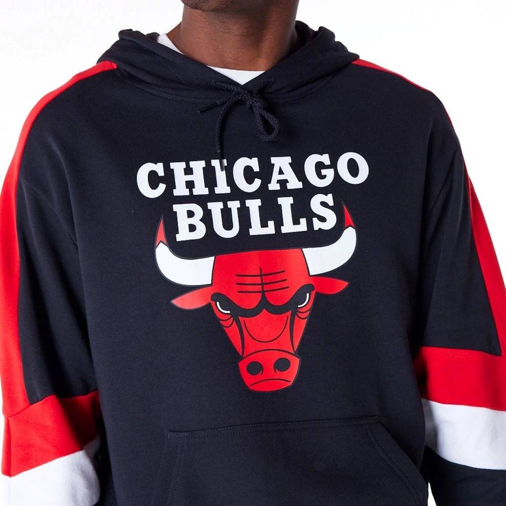 NEW ERA COLOUR BLOCK OVERSIZE HOODIE CHICAGO BULLS