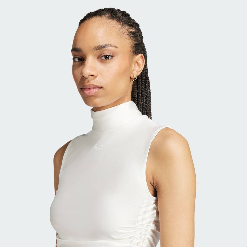 ADIDAS ORIGINALS RUCHED 3-STRIPES CROP TOP