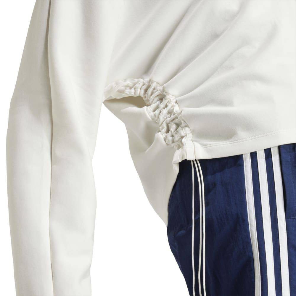 ADIDAS ORIGINALS RUCHED 3-STRIPES LOOSE SWEAT