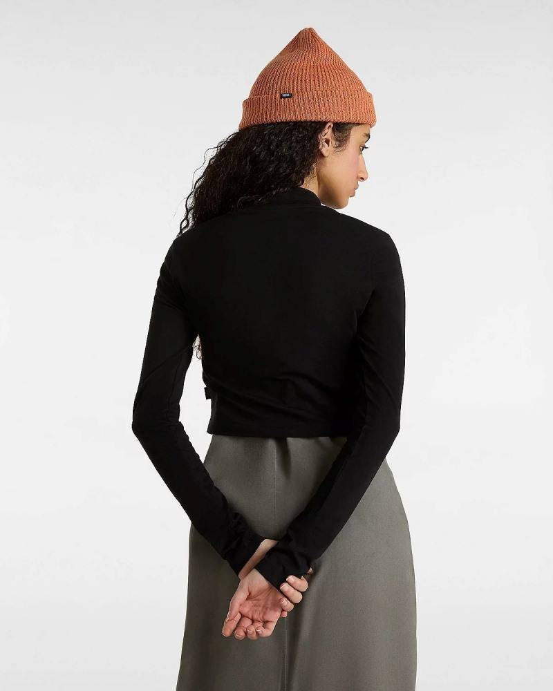 VANS WOMENS MINI MOCK NECK LONG SLEEVE TOP