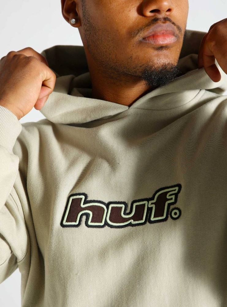 HUF LOGO APPLIQUE HOODED FLEECE