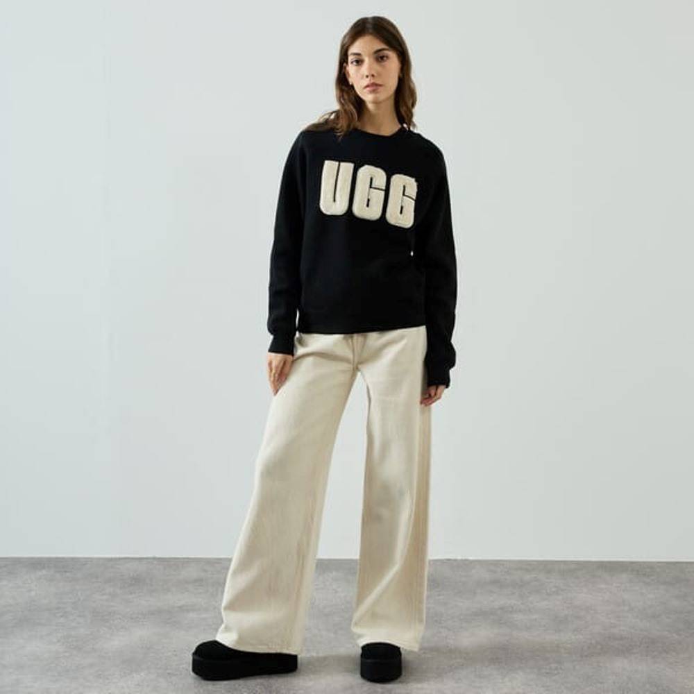 UGG W MADELINE FUZZY LOGO CREWNECK