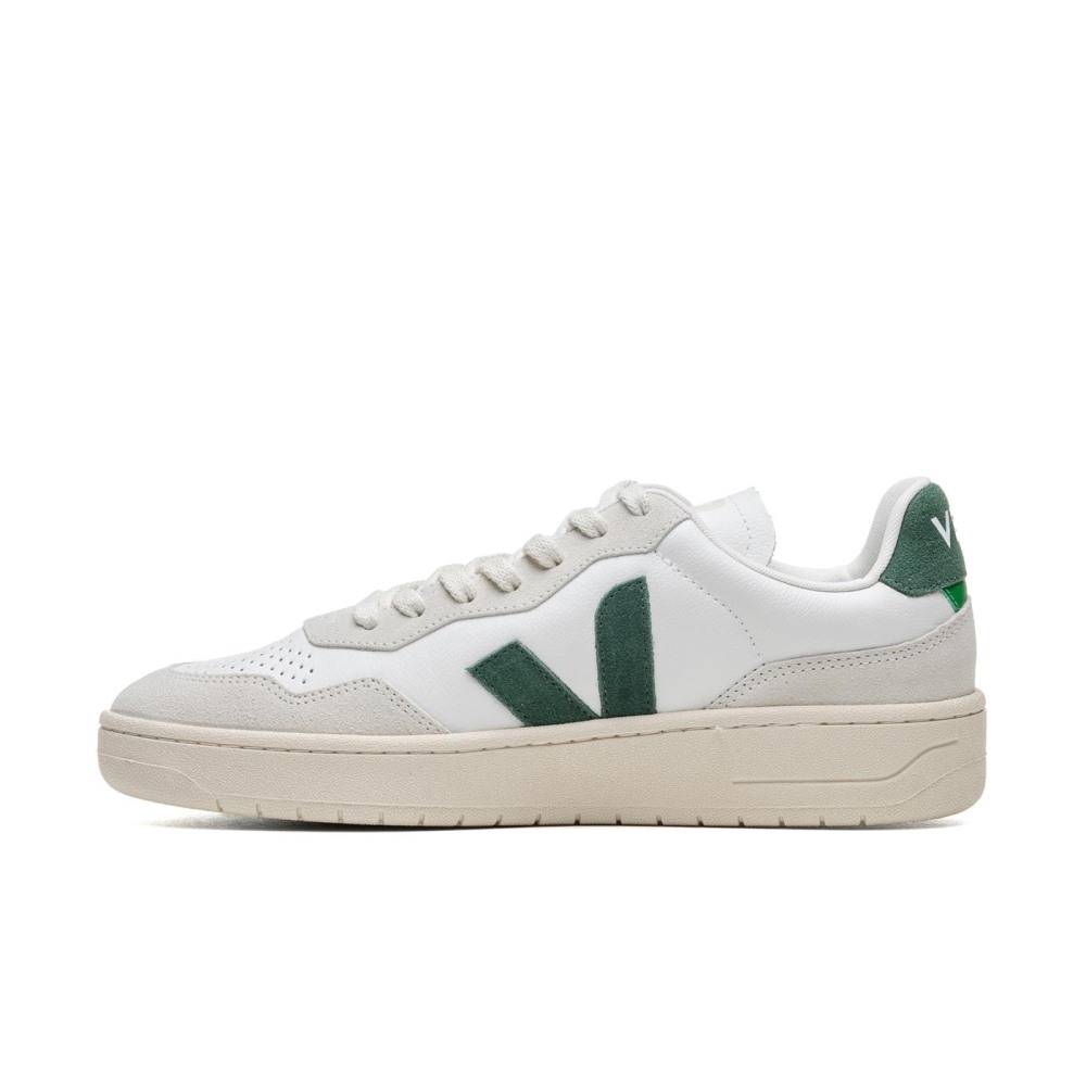 VEJA V-90 ORGANIC LEATHER RETRO SNEAKERS