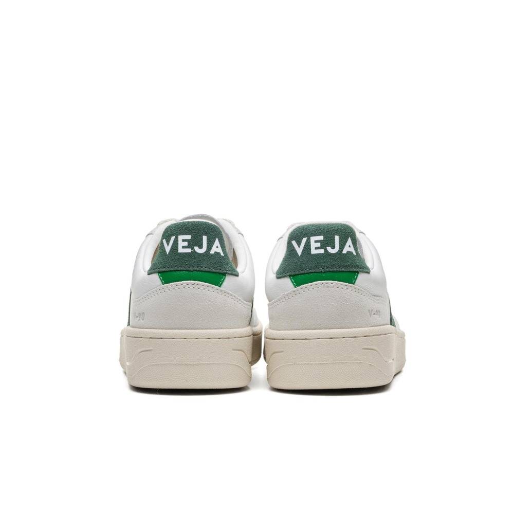 VEJA V-90 ORGANIC LEATHER RETRO SNEAKERS