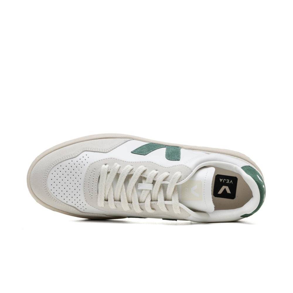 VEJA V-90 ORGANIC LEATHER RETRO SNEAKERS