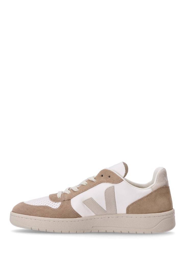 VEJA V-90 CHROME-FREE LEATHER RETRO SNEAKERS