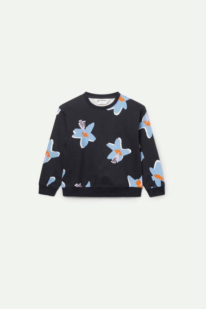 COMPANIA FANTASTICA GIRLS FLEECE SWEATSHIRT WITH CALATEA FLOWER PRINT
