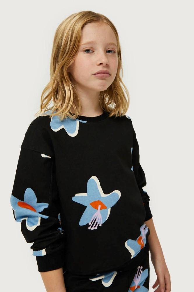COMPANIA FANTASTICA GIRLS FLEECE SWEATSHIRT WITH CALATEA FLOWER PRINT