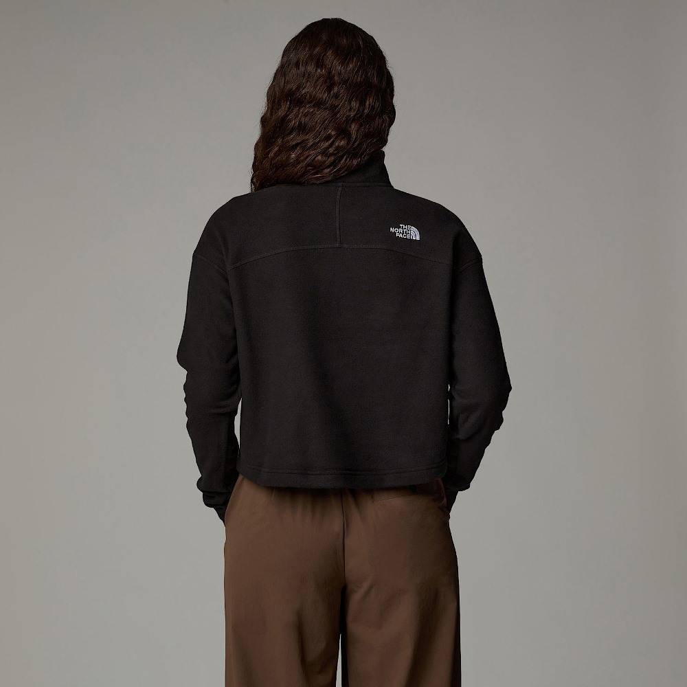 THE NORTH FACE WOMENS 100 GLACIER CROPPED 1/4 ZIP