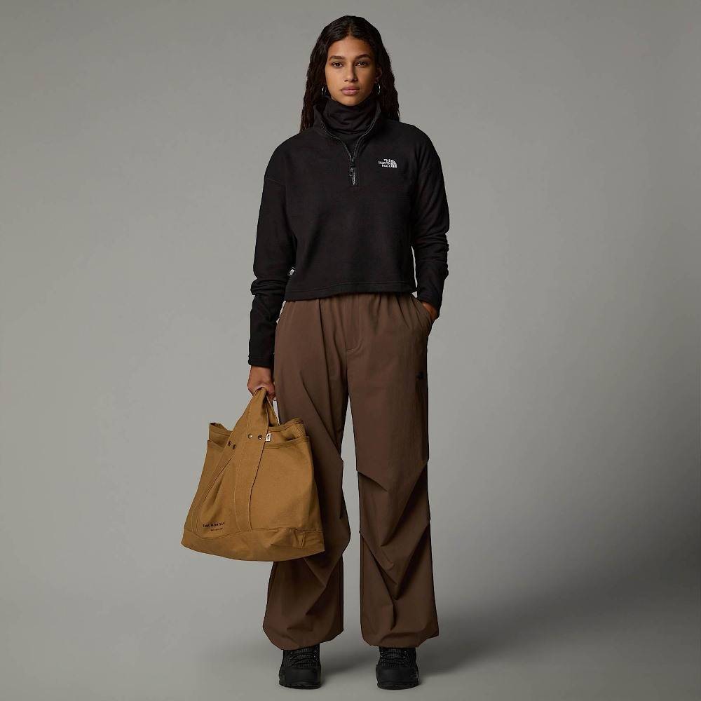 THE NORTH FACE WOMENS 100 GLACIER CROPPED 1/4 ZIP