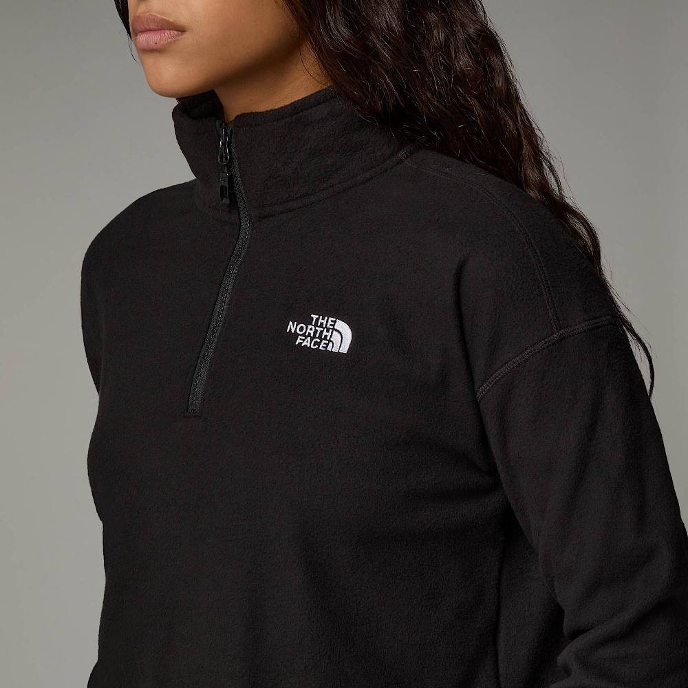 THE NORTH FACE WOMENS 100 GLACIER CROPPED 1/4 ZIP
