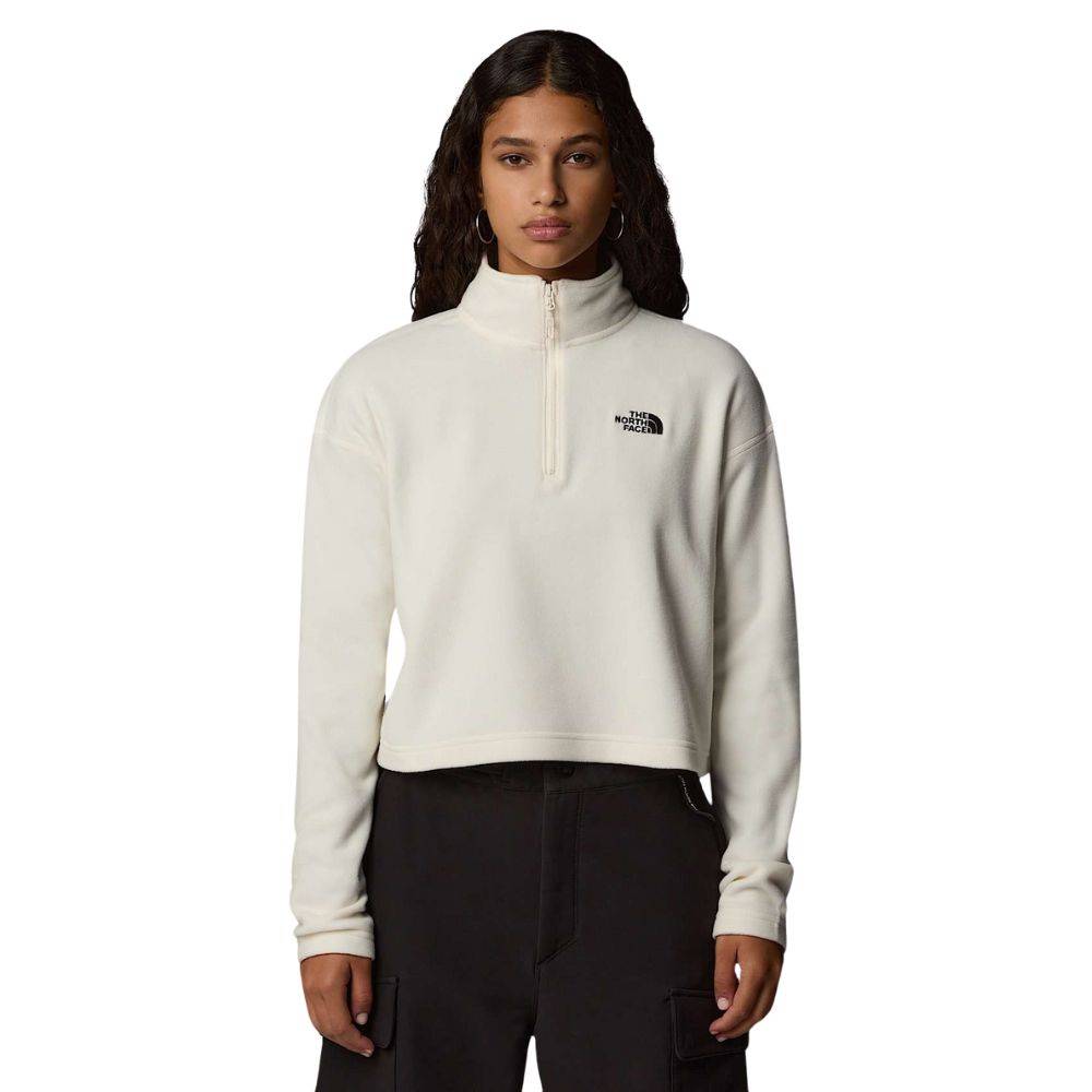 THE NORTH FACE WOMENS 100 GLACIER CROPPED 1/4 ZIP