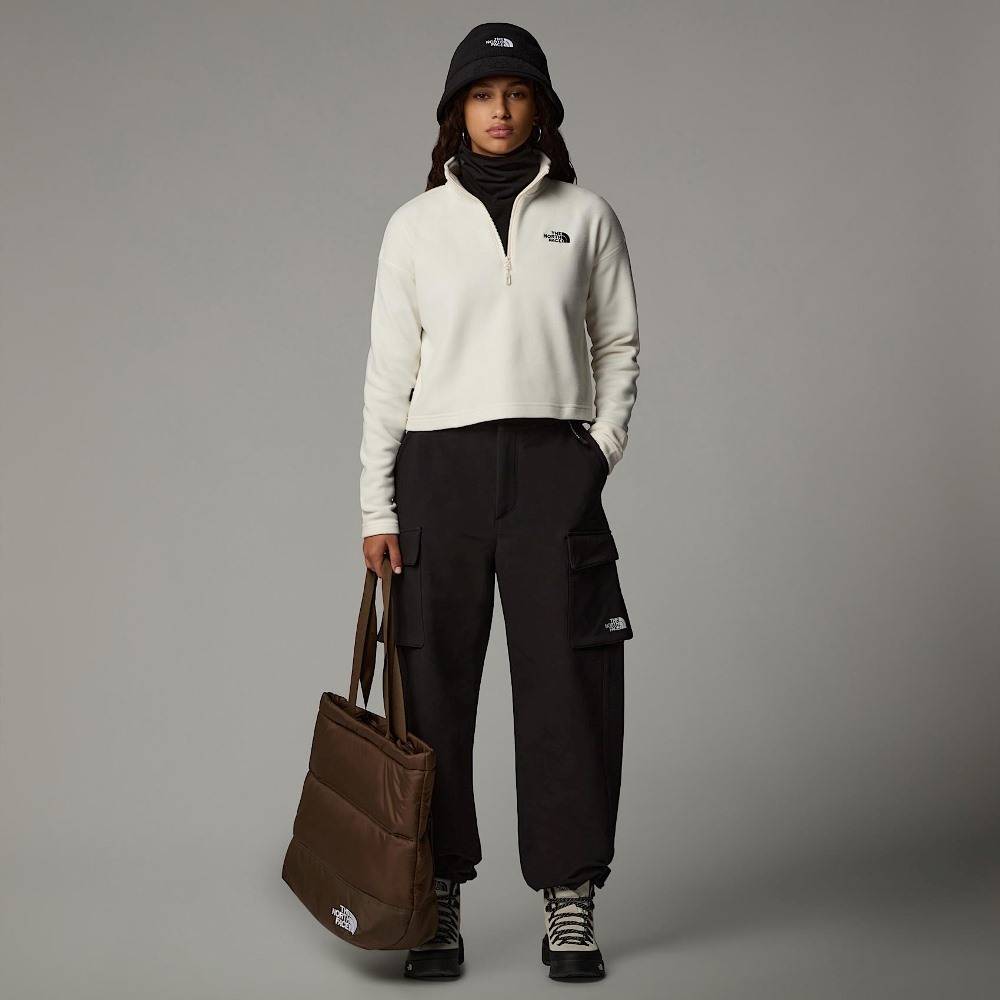 THE NORTH FACE WOMENS 100 GLACIER CROPPED 1/4 ZIP