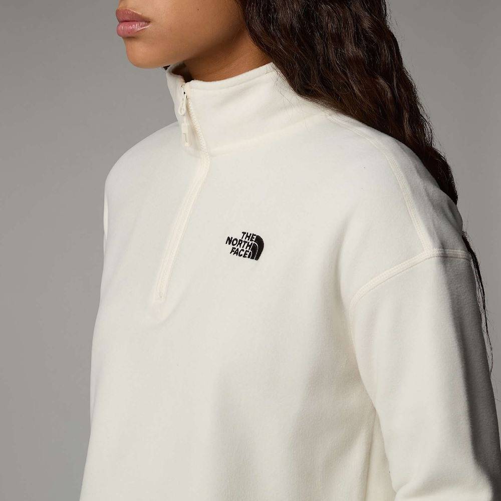 THE NORTH FACE WOMENS 100 GLACIER CROPPED 1/4 ZIP
