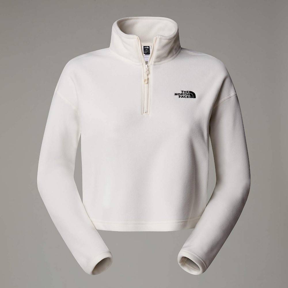 THE NORTH FACE WOMENS 100 GLACIER CROPPED 1/4 ZIP