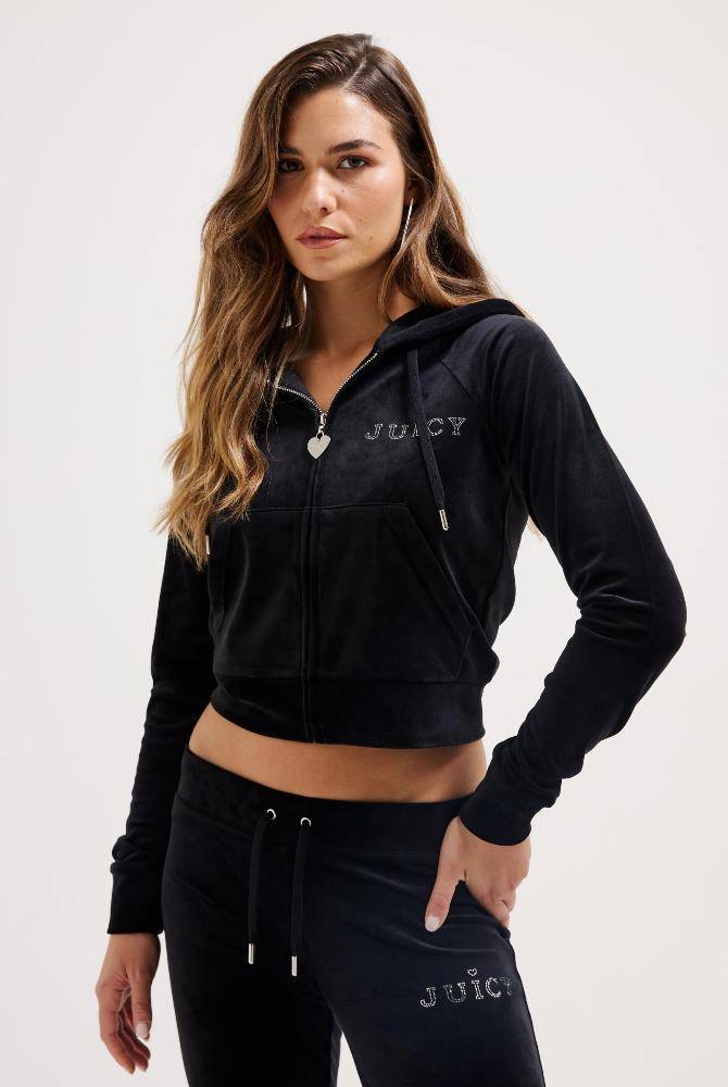 JUICY COUTURE REGAL DIAMANTE CLASSIC VELOUR MADISON HOODIE