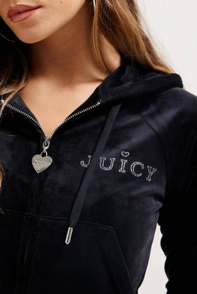 JUICY COUTURE REGAL DIAMANTE CLASSIC VELOUR MADISON HOODIE