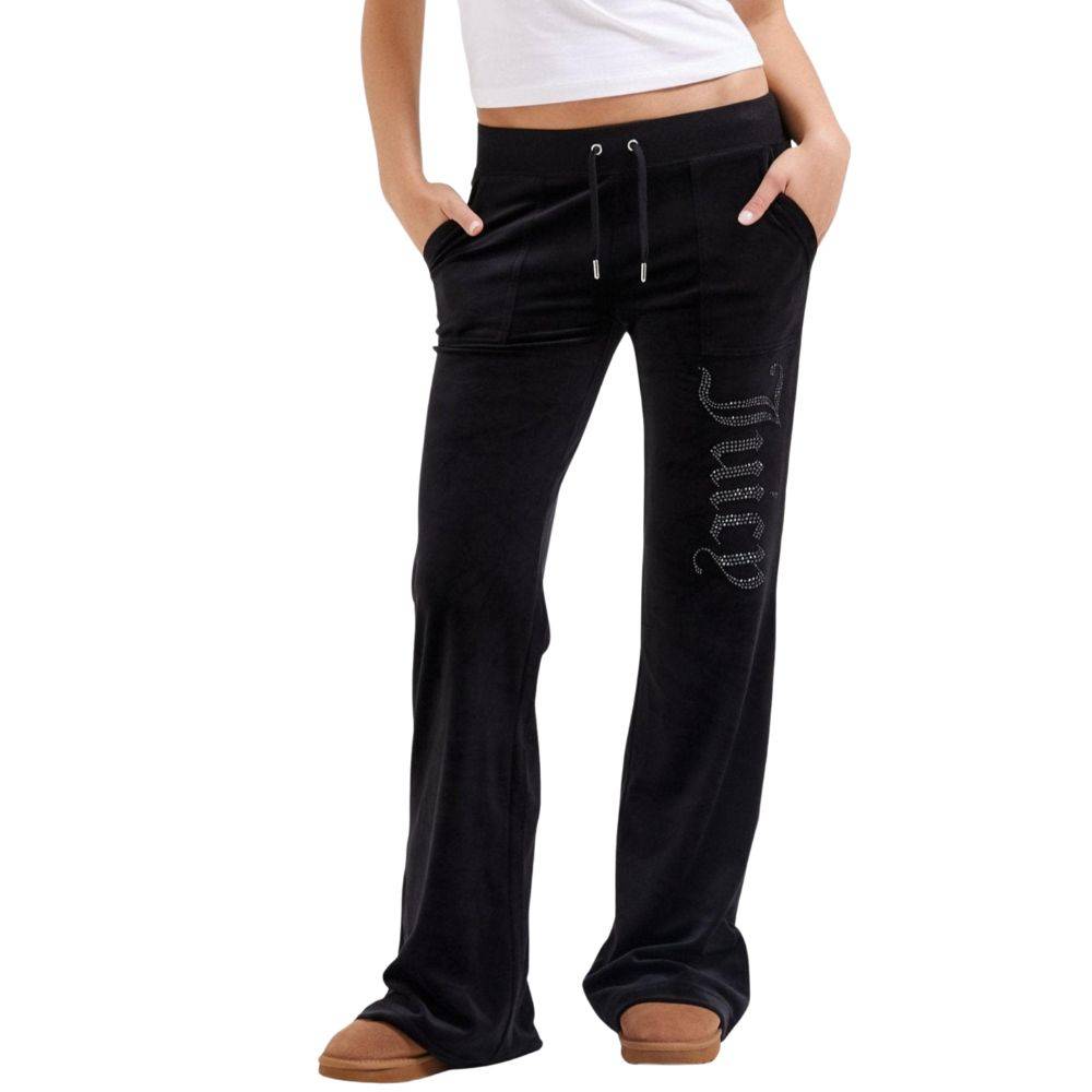 JUICY COUTURE JEWELLED LOW RISE CLASSIC VELOUR LAYLA LOW RISE PANT