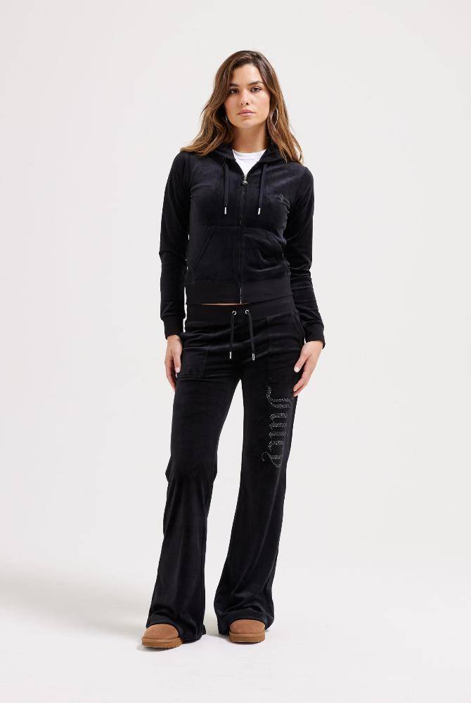 JUICY COUTURE JEWELLED LOW RISE CLASSIC VELOUR LAYLA LOW RISE PANT