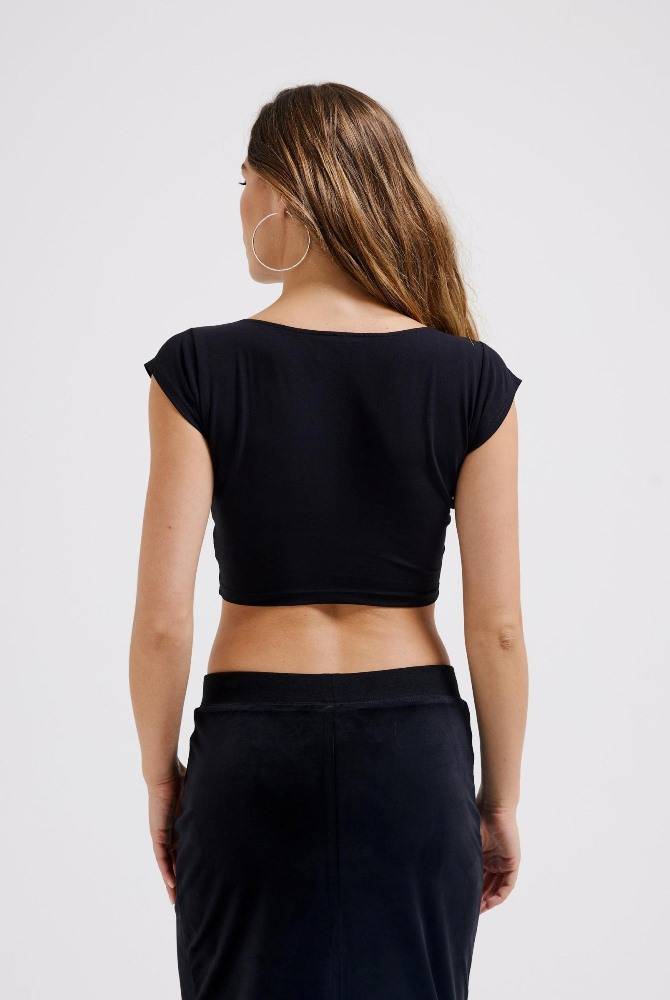 JUICY COUTURE REGAL SQUARE NECK CROPPED TEE