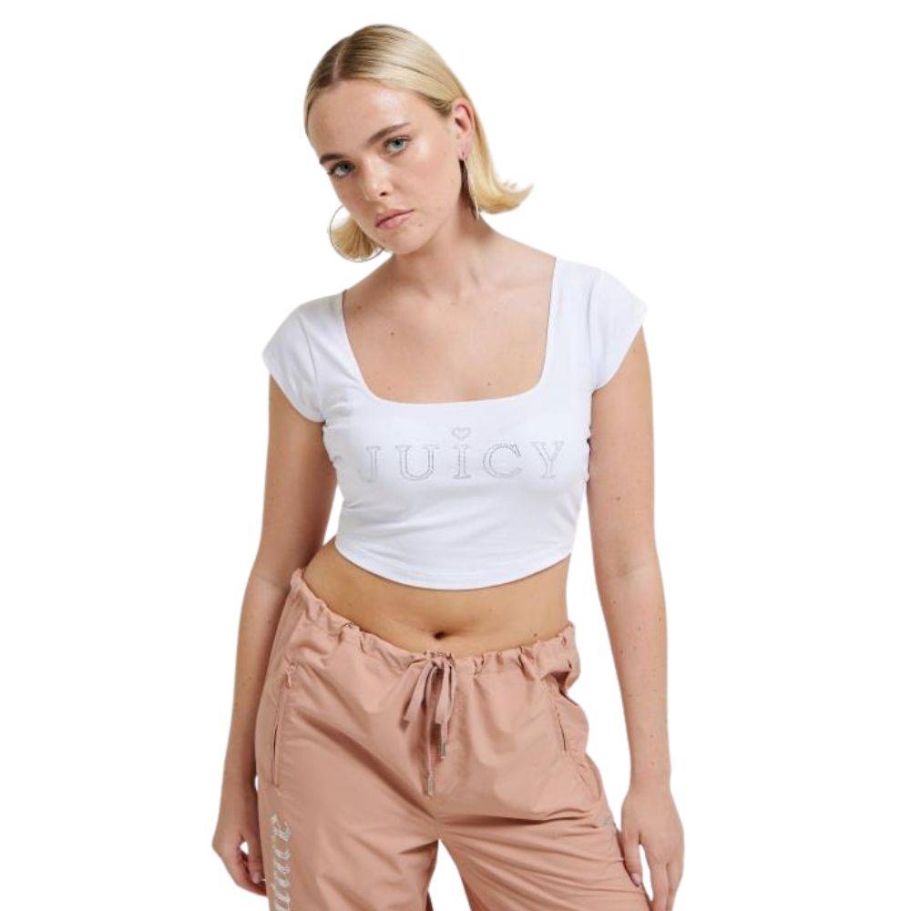 JUICY COUTURE REGAL SQUARE NECK CROPPED TEE