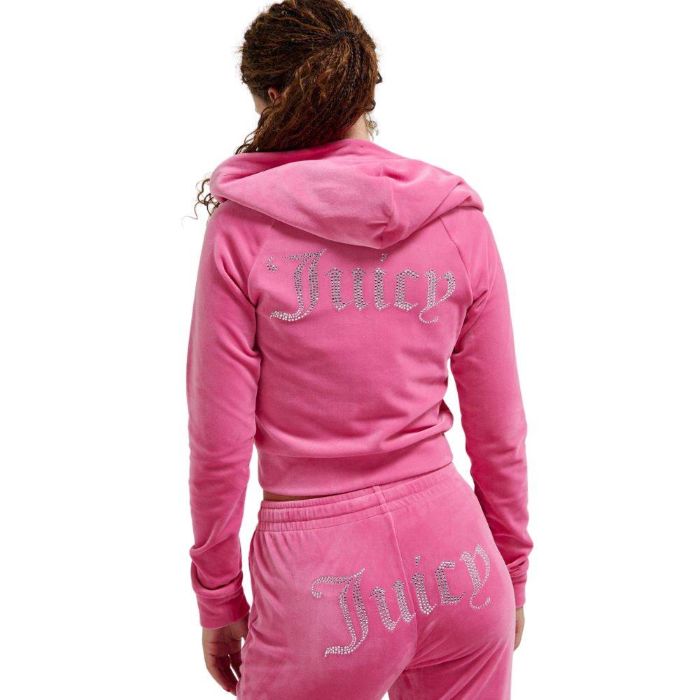 JUICY COUTURE MADISON DIAMANTE VELOUR ZIP-THROUGH HOODIE