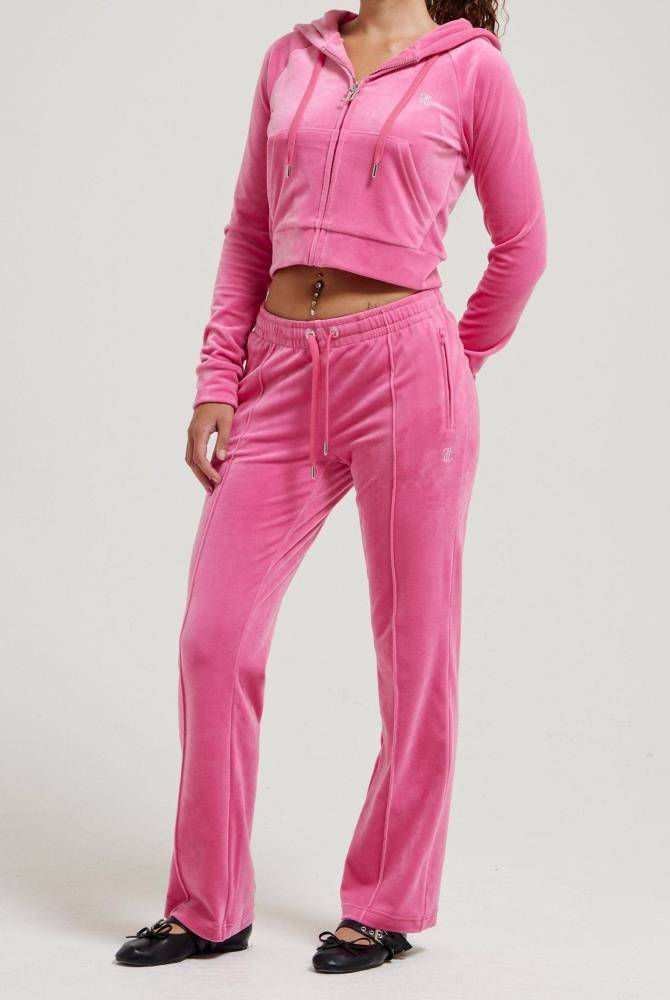 JUICY COUTURE MADISON DIAMANTE VELOUR ZIP-THROUGH HOODIE