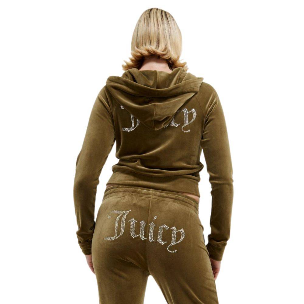 JUICY COUTURE MADISON DIAMANTE VELOUR ZIP-THROUGH HOODIE