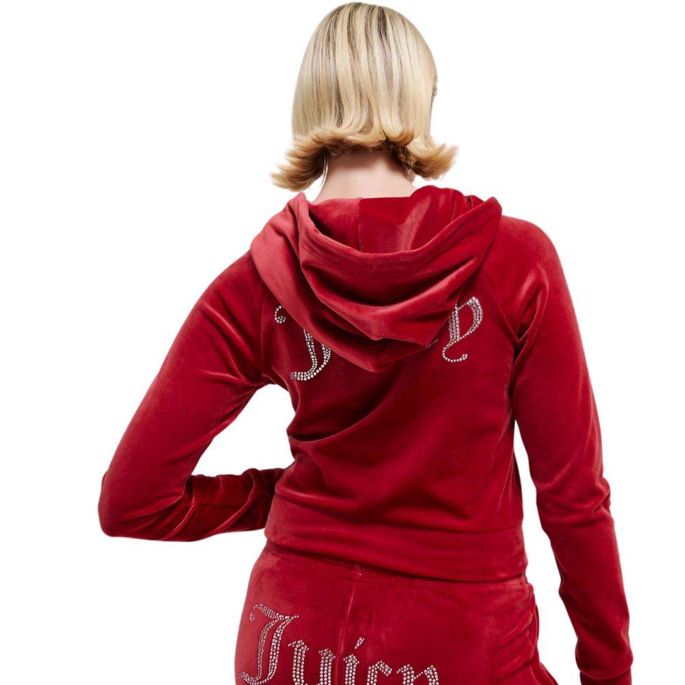 JUICY COUTURE MADISON DIAMANTE VELOUR ZIP-THROUGH HOODIE