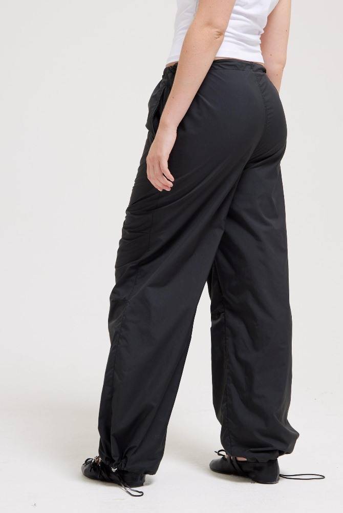 JUICY COUTURE AYLA LEG DIAMANTE LOGO PARACHUTE PANTS