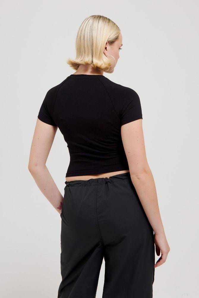 JUICY COUTURE AYLA LEG DIAMANTE LOGO PARACHUTE PANTS