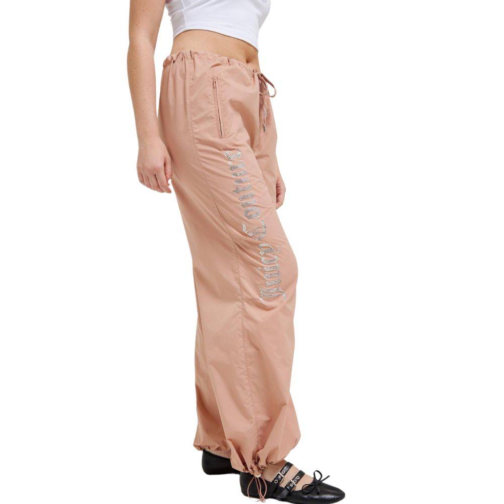JUICY COUTURE AYLA LEG DIAMANTE LOGO PARACHUTE PANTS