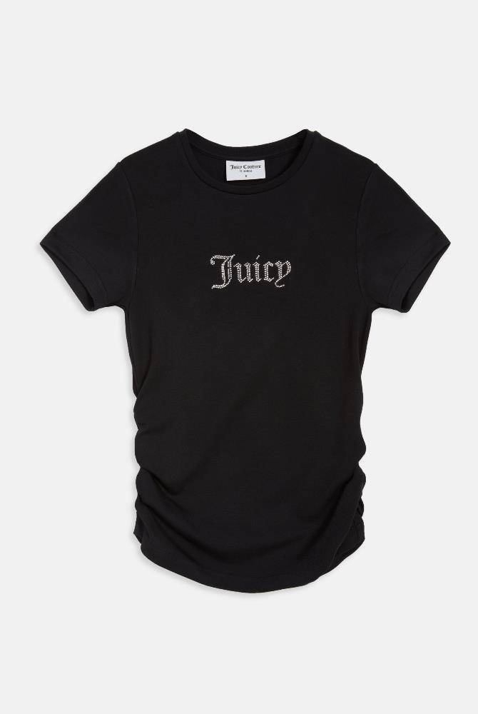 JUICY COUTURE DOT RUCHED SS FIITTED TEE