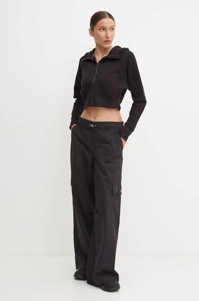 DKNY EMB LOGO CROP FULL ZIP HOODIE