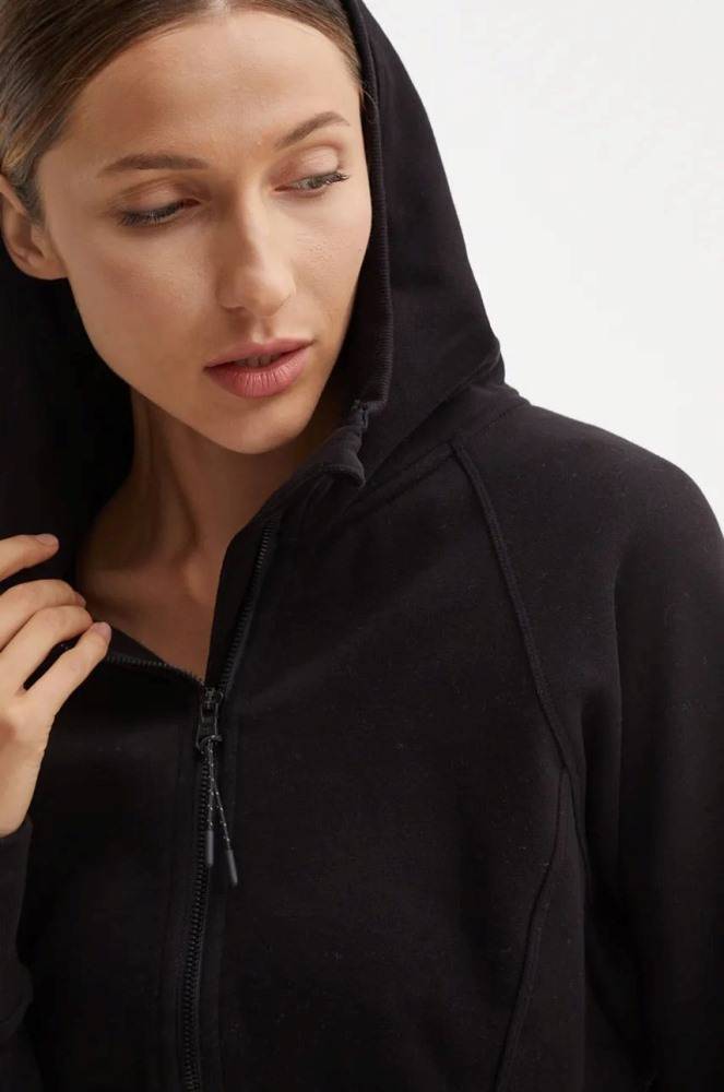DKNY EMB LOGO CROP FULL ZIP HOODIE