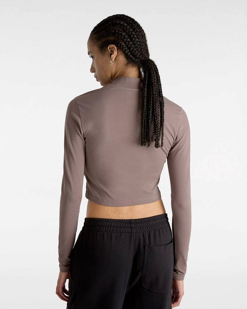 VANS WOMENS MINI MOCK NECK LONG SLEEVE TOP