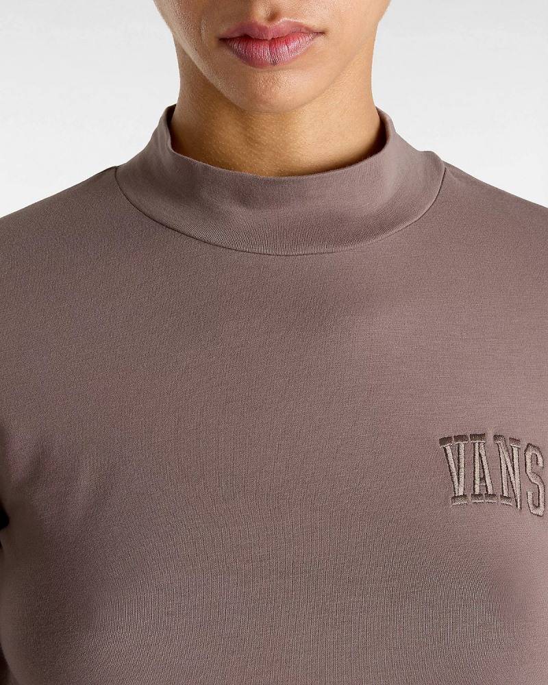 VANS WOMENS MINI MOCK NECK LONG SLEEVE TOP