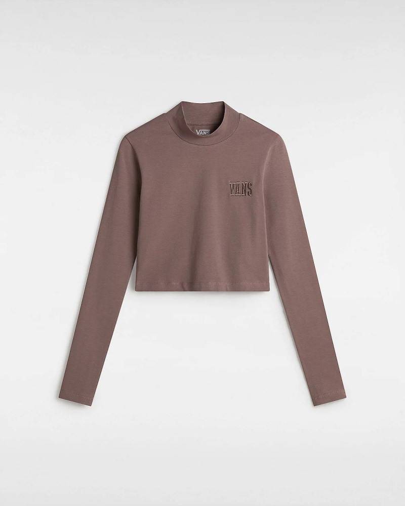 VANS WOMENS MINI MOCK NECK LONG SLEEVE TOP