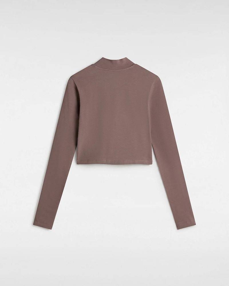 VANS WOMENS MINI MOCK NECK LONG SLEEVE TOP
