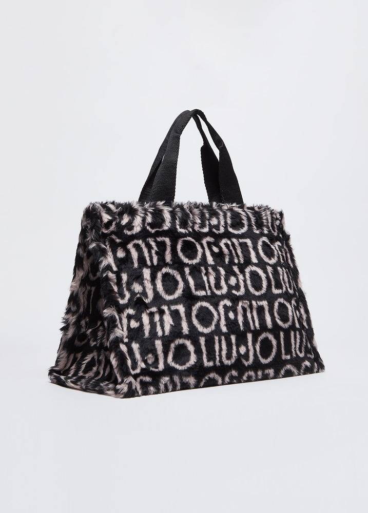 LIU JO FAUX FUR SOFT SHOPPING BAG AOP