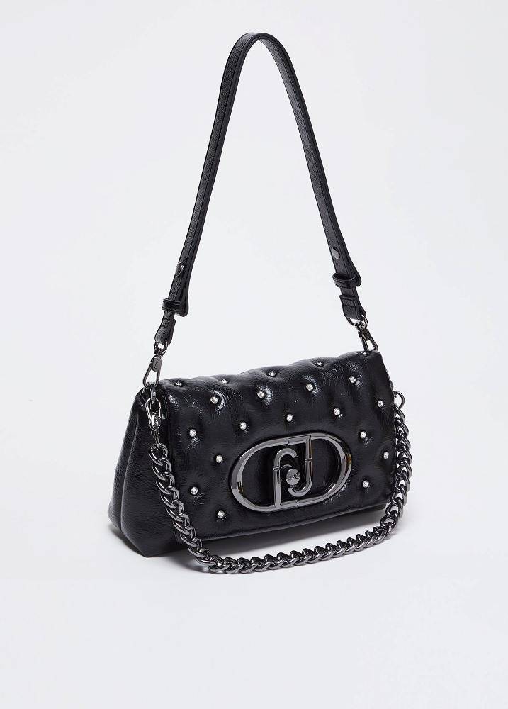 LIU JO LARGE GLOSSY STUDDED LAPUFFY CROSSBODY